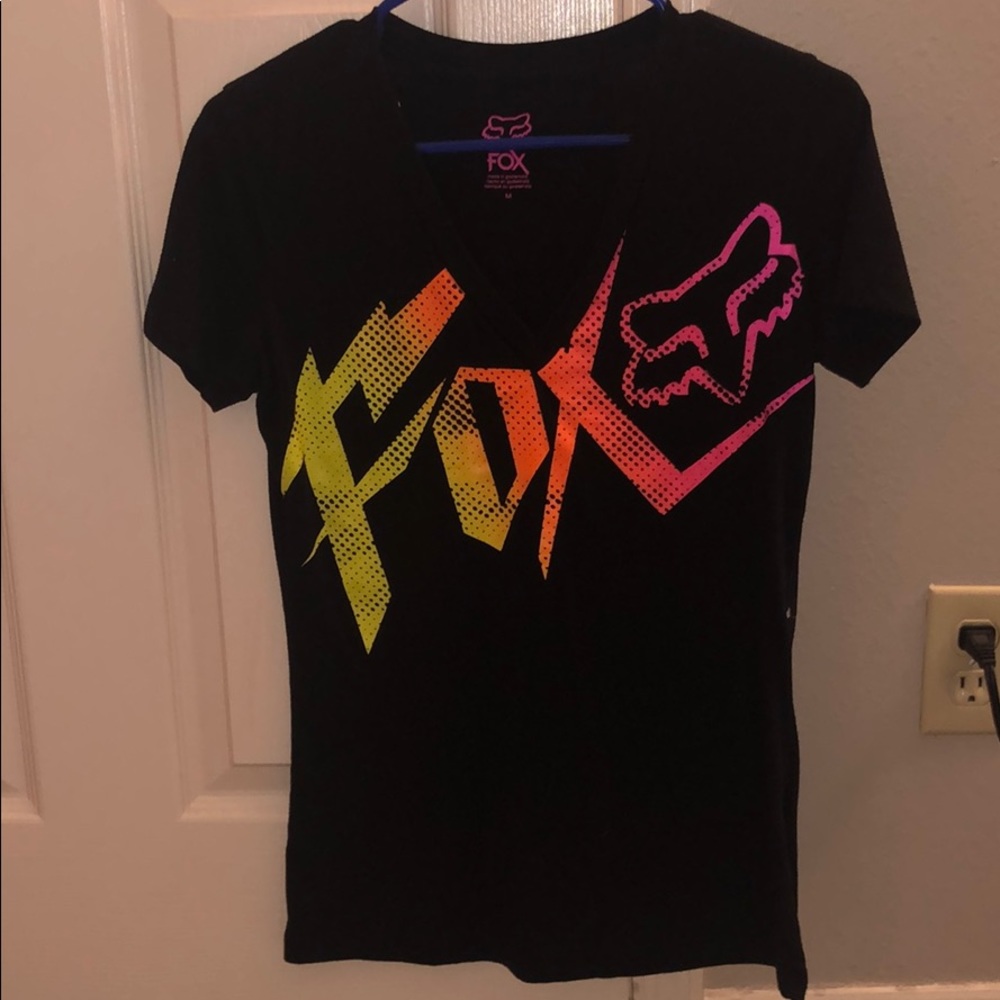 Black FOX v-neck t shirt